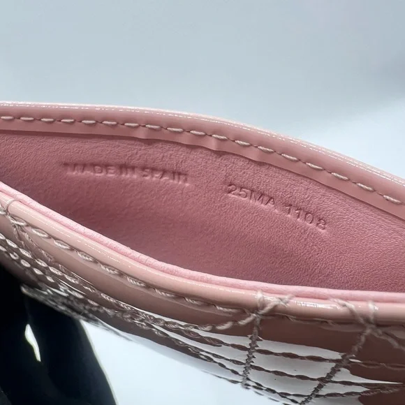 NEW Authentic DIOR Lady Dior Patent Cannage Calfskin Leather Card Holder - Picture 7 of 7